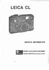 Leica CL manual. Camera Instructions.